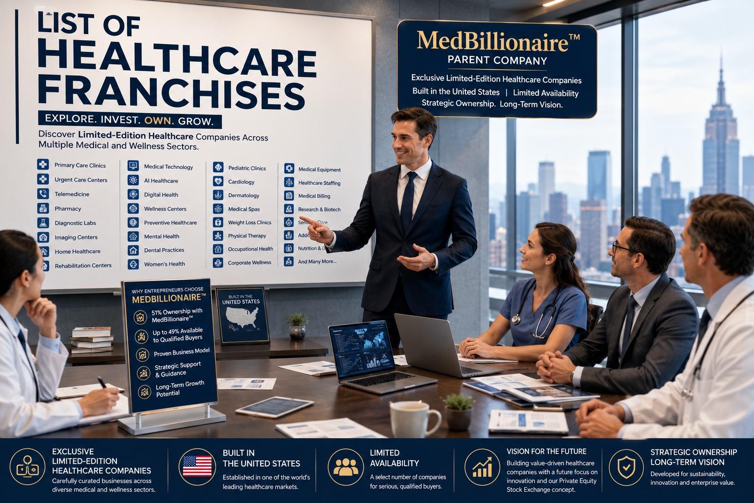 List of Healthcare Franchises, Healthcare Business Opportunities Through the MedBillionaire™ Ecosystem